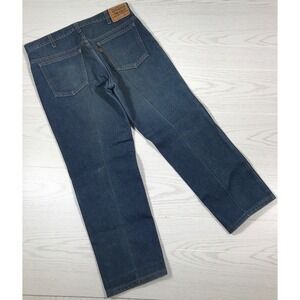 Vintage 70s Levis Jeans Mens 34x28 Tag 36x30 Blue Cotton Blend Orange Tab 509